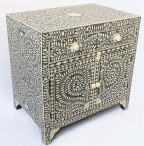 Wood Bone Inlay 2 Doors 1 Drawer Cabinet At Best Price In Jodhpur | B K ... regarding How to choose the right nightstand for your sleeping space