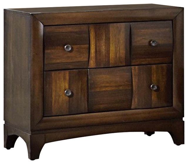 Wooden Night Stand In Walnut Brown - Transitional - Nightstands And ... intended for How the Benzara BM182981 Contemporary Solid Wood Night Stand reflects current furniture trends