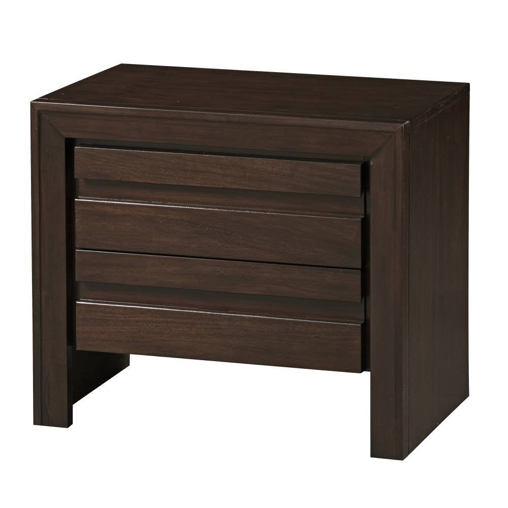 Wooden Nightstand With Two Drawers, Brown By Benzara | Wooden ... throughout How Tapered Legs Influence Contemporary Furniture Aesthetics