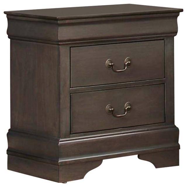 Wooden Solid Gray Night Stand, Stained Gray - Traditional - Nightstands ... regarding Benzara Bm182981 Contemporary Solid Wood Night Stand