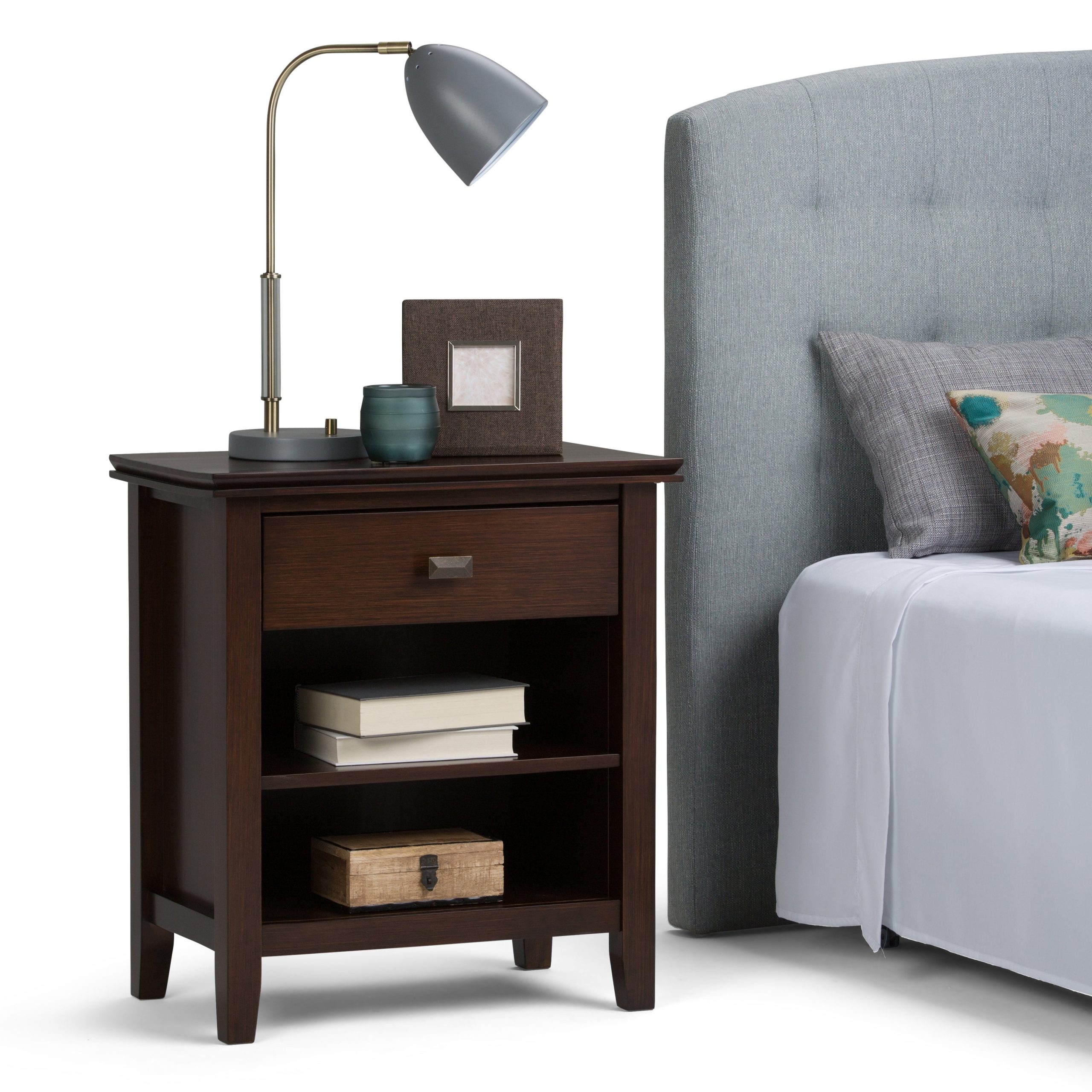 Wyndenhall Stratford Solid Wood 24 Inch Wide Contemporary Bedside ... intended for Understanding the craftsmanship behind solid wood night stands