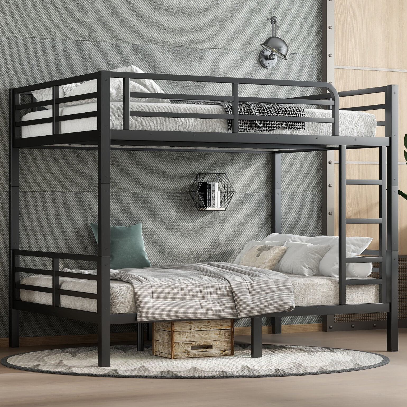 2-In-1 Convertible Bunk Bed Full Over Full, Heavy Duty Metal Bunk Bed ... with regard to How to Choose the Right Full Over Full Bunk Bed for Your Sleeping Needs