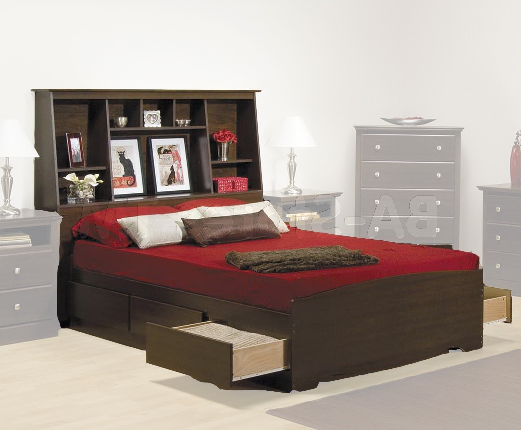 2025 Popular Maximizing Space And Style: Your Guide To Full Size ... pertaining to Full Size Bed With Bookcase Headboard