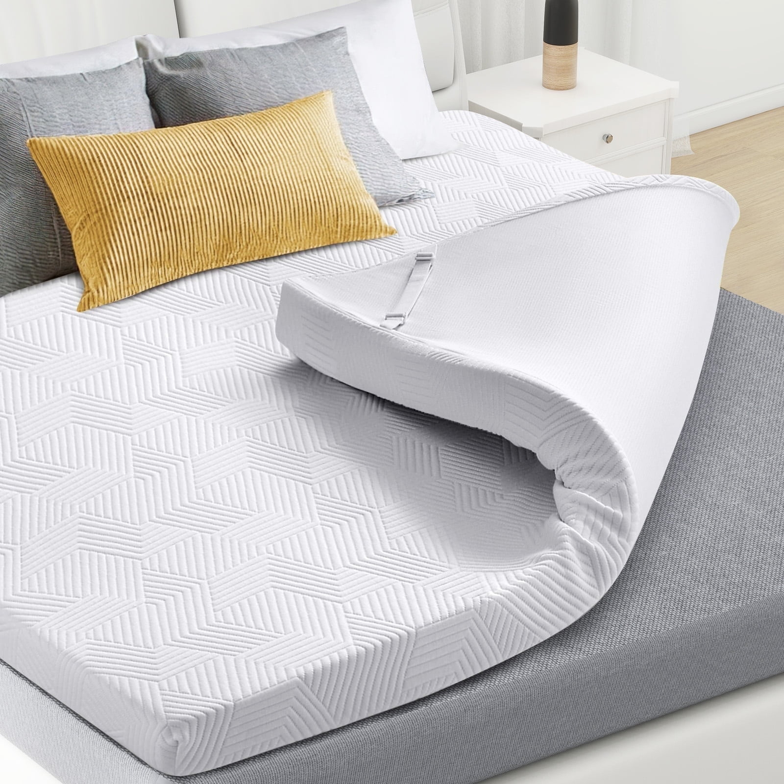 4 Inch Mattress Topper With Cover, Memory Foam Mattress Pad, Gel ... intended for Common Mistakes When Selecting a 4 Inch Memory Foam Mattress Topper