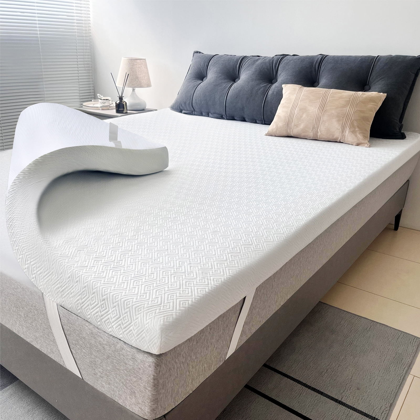 Airensky 2 Inch Memory Foam Mattress Topper,Cooling Gel Infused High ... inside Understanding the benefits of a 2 inch memory foam topper for queen size beds
