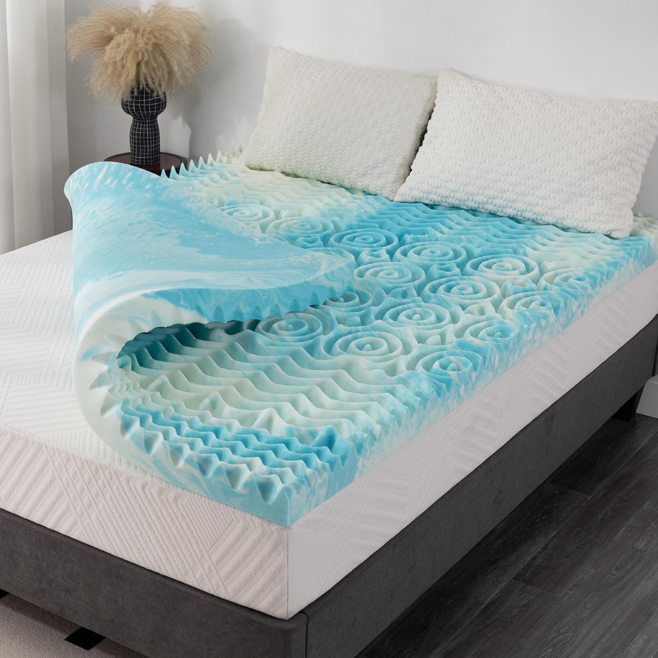 Amazon.com: 3 Inch 5-Zone King Memory Foam Mattress Topper, Gel Infused ... inside Comparing top king memory foam mattress protectors for optimal comfort and protection