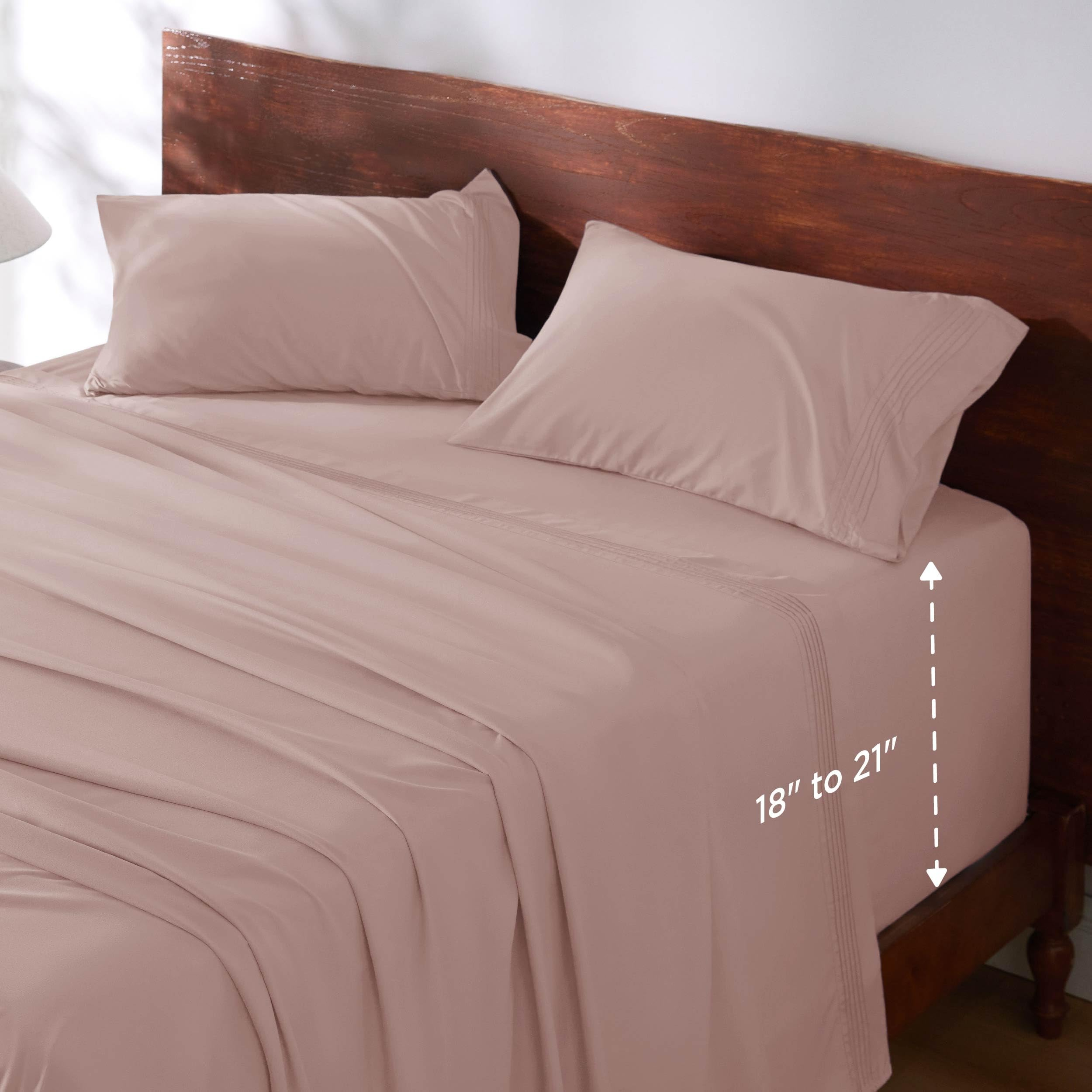 Amazon.com: Bedsure Gentlesoft Deep Pocket Full Size Bed Sheets Set ... with The Complete Guide to Full Size Bed Sheets Including Fabric Types and Care Tips