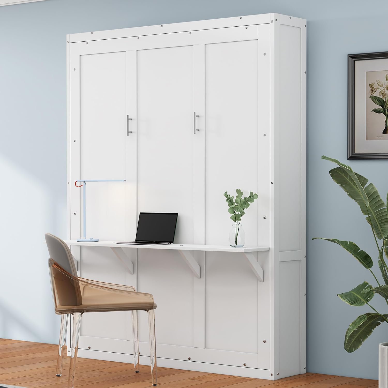 Amazon.com: Brabrety Queen Size Murphy Bed, 68-Inch Cabinet Bed Folding ... within How to Choose the Perfect Murphy Bed with Built-in Desk for Your Home