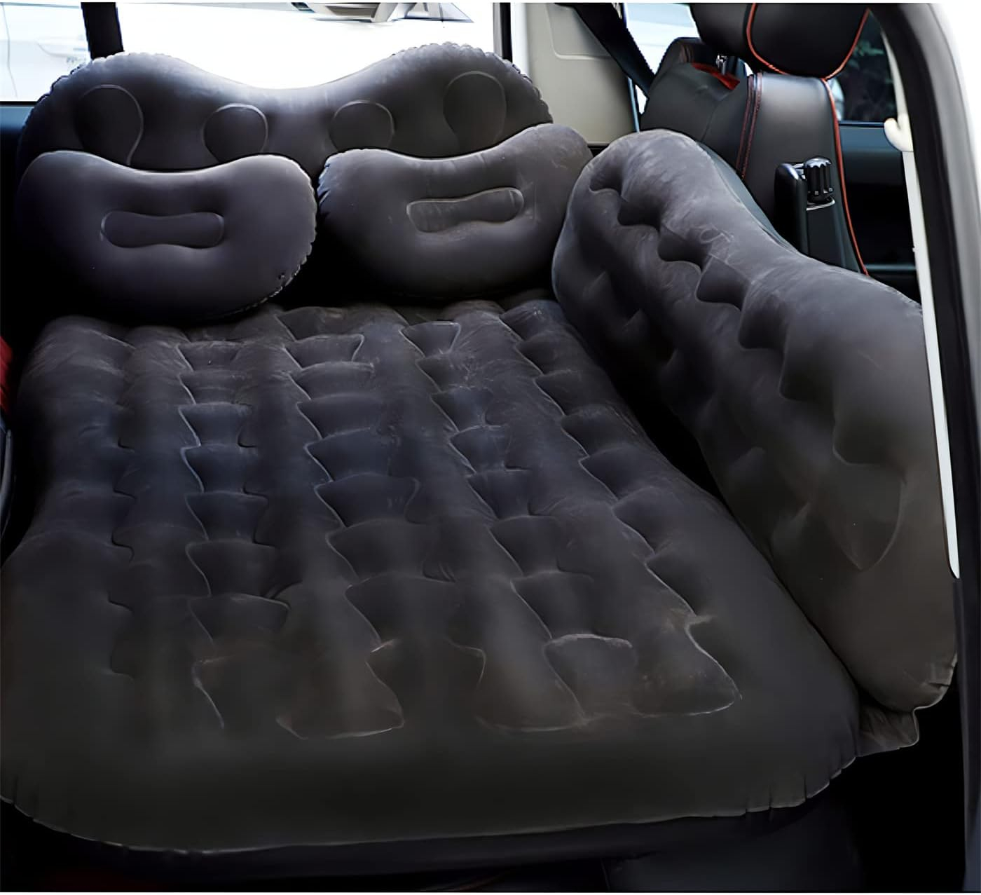 Amazon.com : Caloer Thick Inflatable Car Mattress With Pocket,Headboard ... inside Blow Up Mattress For Truck Bed