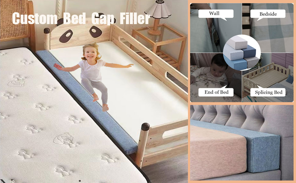Amazon.com: Custom Bed Gap Filler, Mattress Wedge Gap Crack Filler Twin ... with regard to Twin Bed Extender To Full