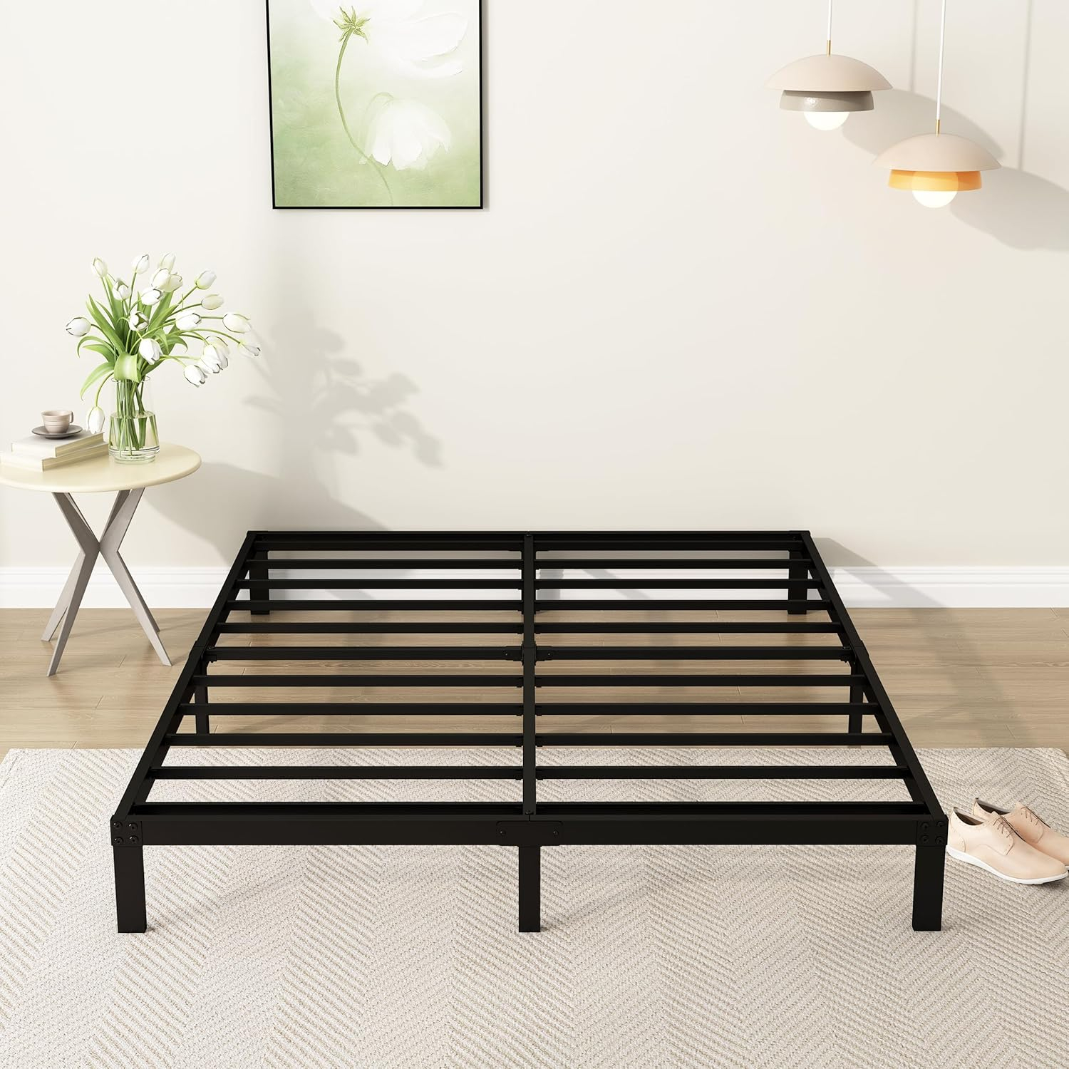 Amazon.com: Diaoutro 9 Inch King Bed Frame Heavy Duty Low Profile Metal ... in The anatomy of a heavy duty king bed frame design
