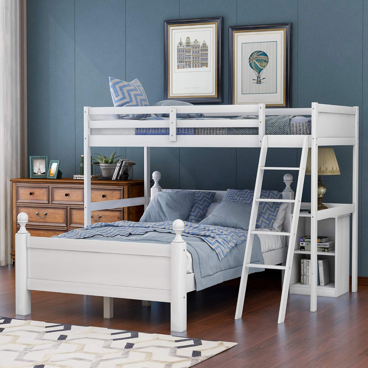 Amazon.com: Meritline Twin Over Full Loft Bunk Bed With Guardrail And ... regarding Creating the Perfect Sleeping Arrangement with Full Size Mattress Bunk Beds