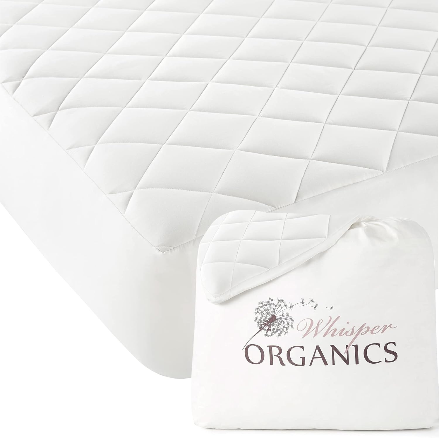 Amazon.com: Whisper Organics Luxury Quilted Mattress Cover - Exquisite ... regarding Choosing the right 100 percent cotton cover for your sleep setup