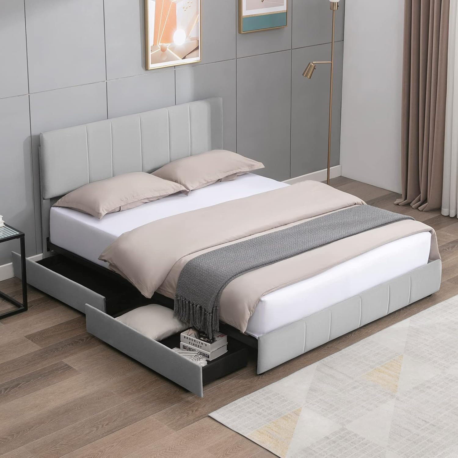Amazon.com: Zafly Platform California King Size Bed Frame With ... pertaining to How to Choose the Right California King Mattress for Your Frame