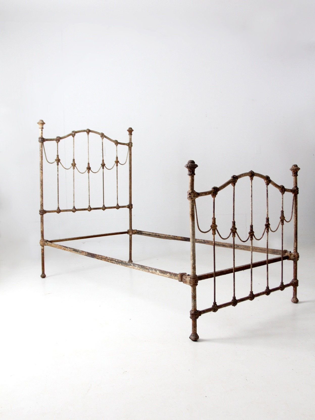 Antique Victorian Iron Twin Bed - Etsy Canada | Metal Twin Bed Frame ... inside The evolution of metal bed frames from mid-century design