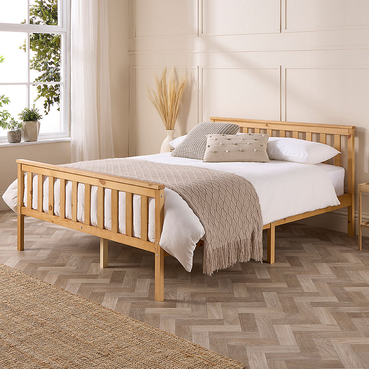 Aspire Atlantic Natural Wood Bed Frame, Size Super King within Natural Wood Bed Frame King