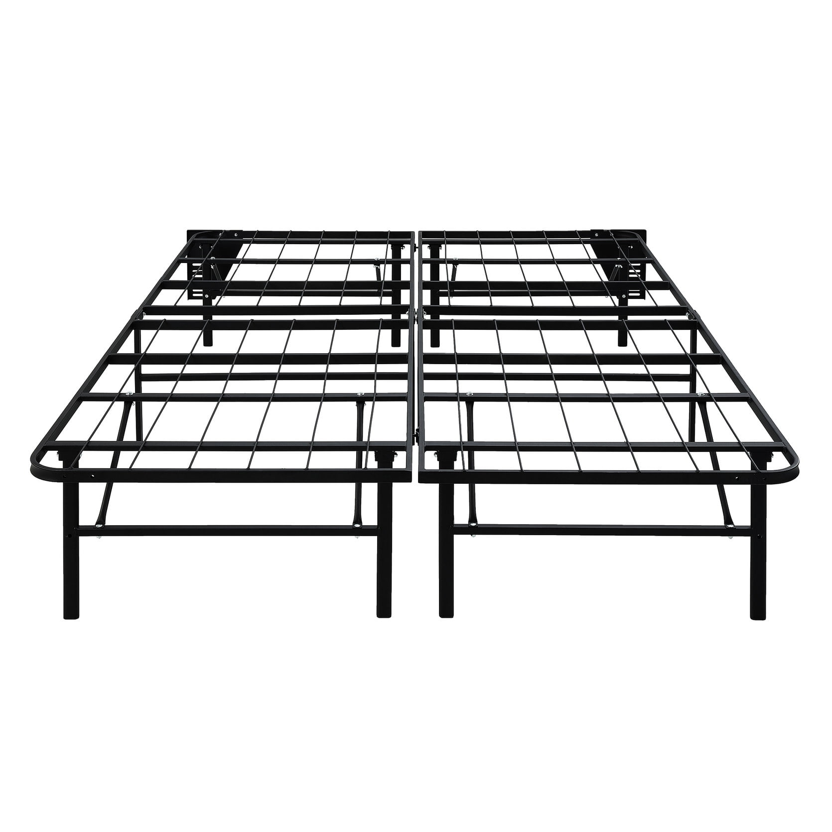 Black Metal Bed Frame, Full Size Foldable | 14 - Inch Height & Toolless ... pertaining to Metal Bed Frame For Full Size Bed