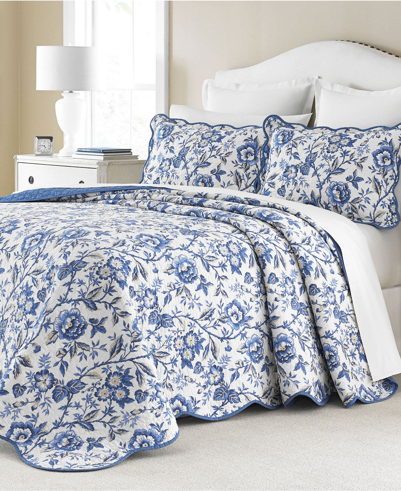 Blue And White Floral Bedspread intended for Blue And White Floral Bedspread