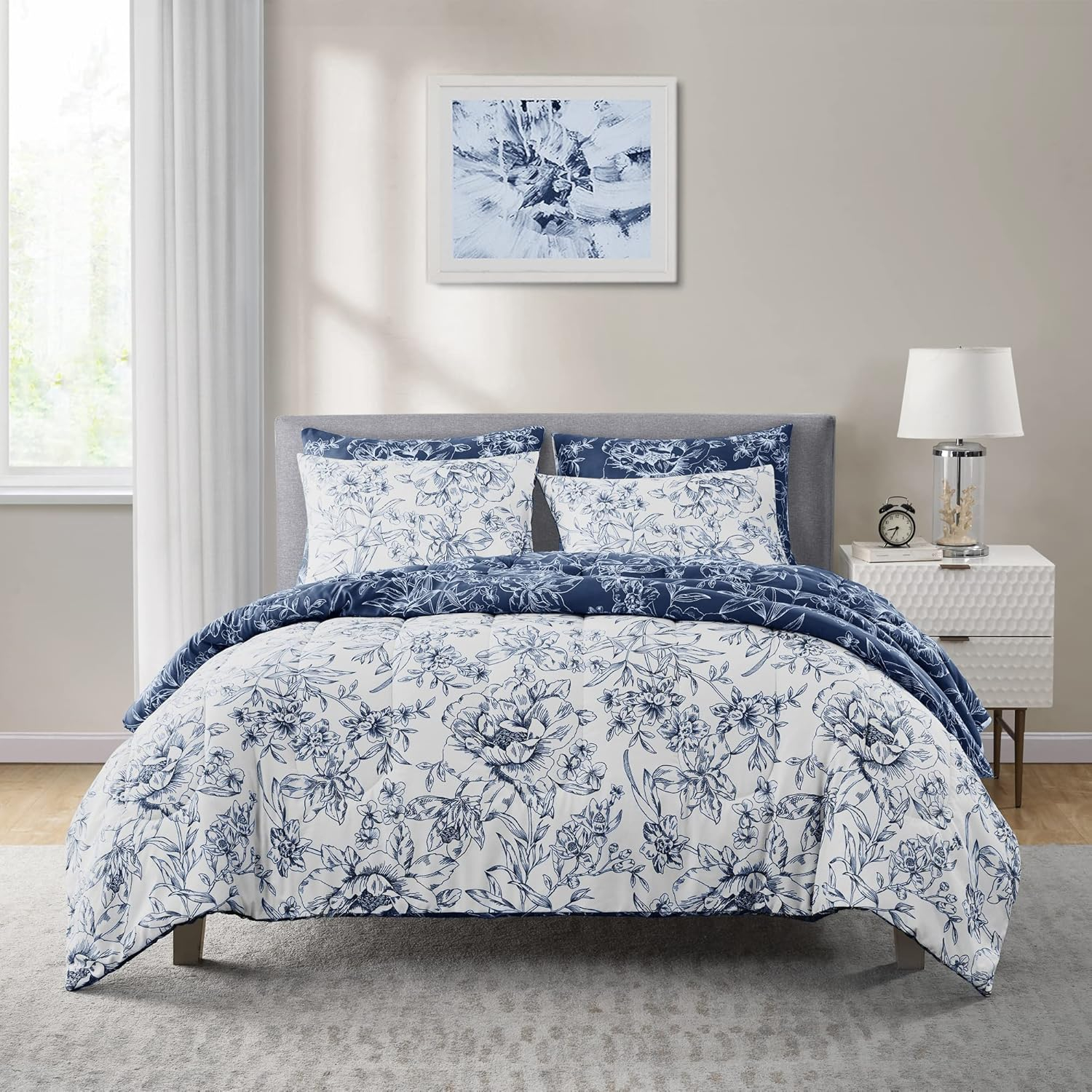 Blue And White Floral Comforter Set At Jeremy Tellez Blog regarding Blue And White Floral Bedspread