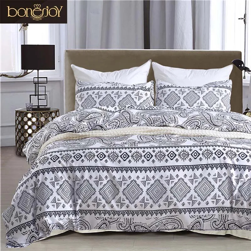 Bonenjoy Black And White Bedding Twin Size Bohemian Style Queen Duvet ... with Black And White Bedspread Twin