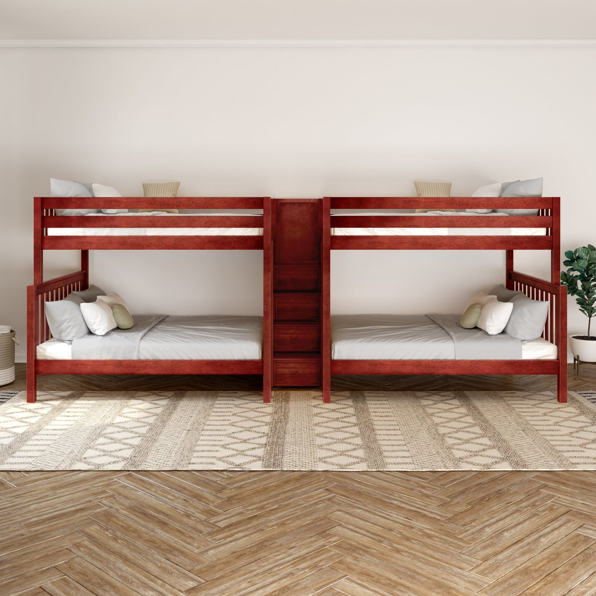 Bunk Beds With Stairs Queen At Fanny Payton Blog inside Queen Over Queen Bunk Bed With Stairs