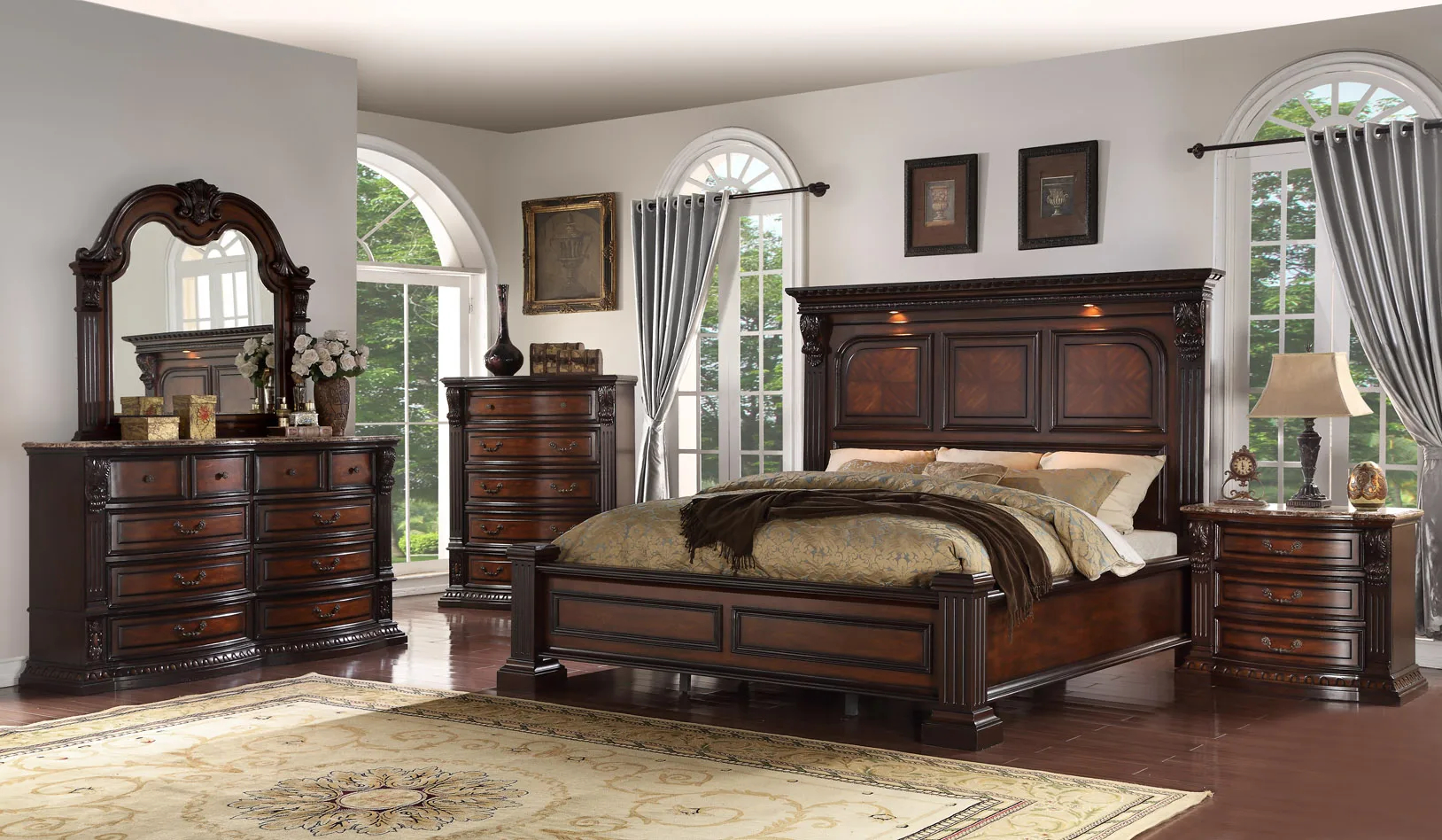 Carved Solid Wood Bedroom Furniture - King & Queen Size regarding King Solid Wood Bedroom Set