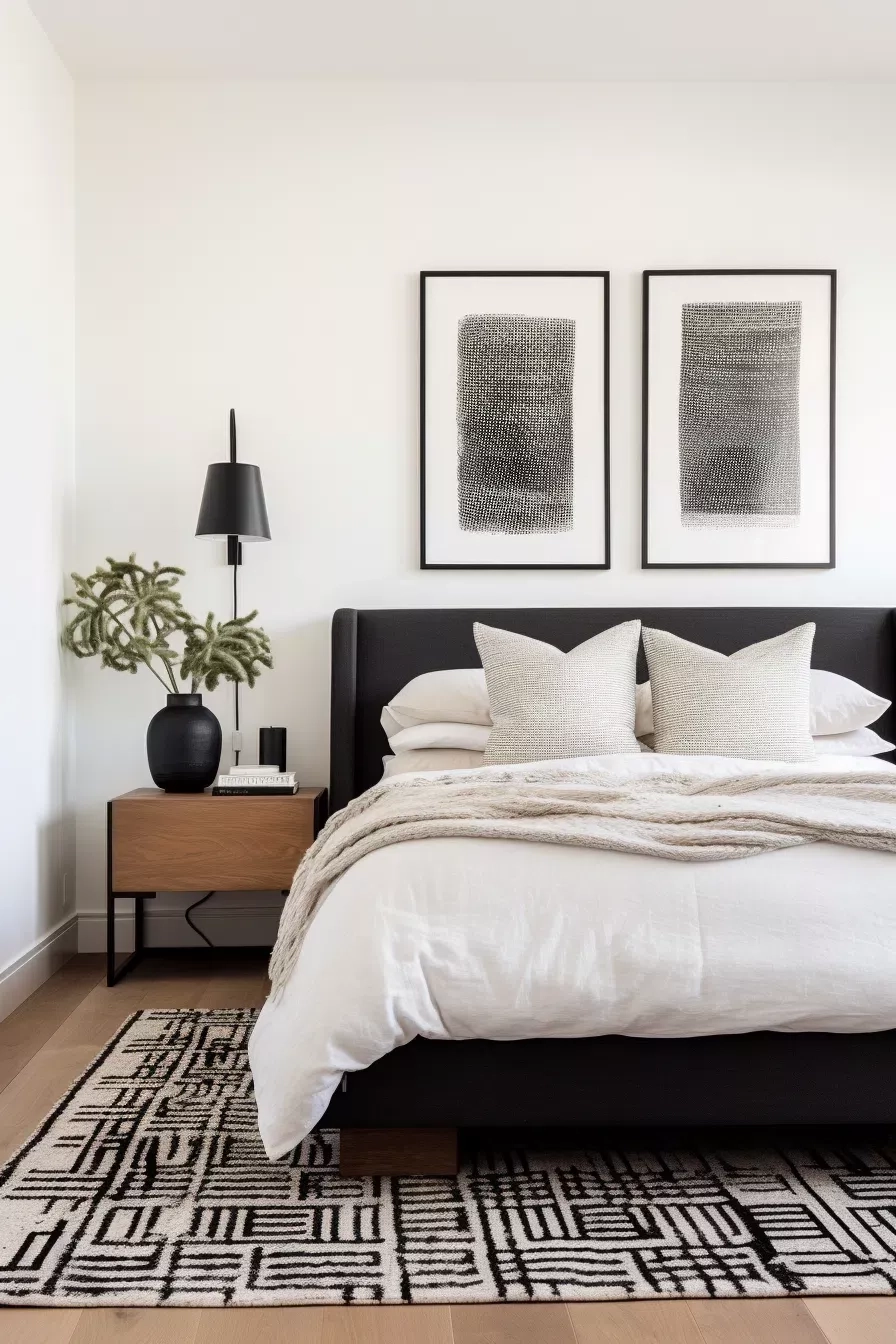 Classic Black And White Bedroom Ideas | Home Decor Bedroom, Bedroom ... pertaining to Balancing bold and subtle black and white wall art in bedroom design