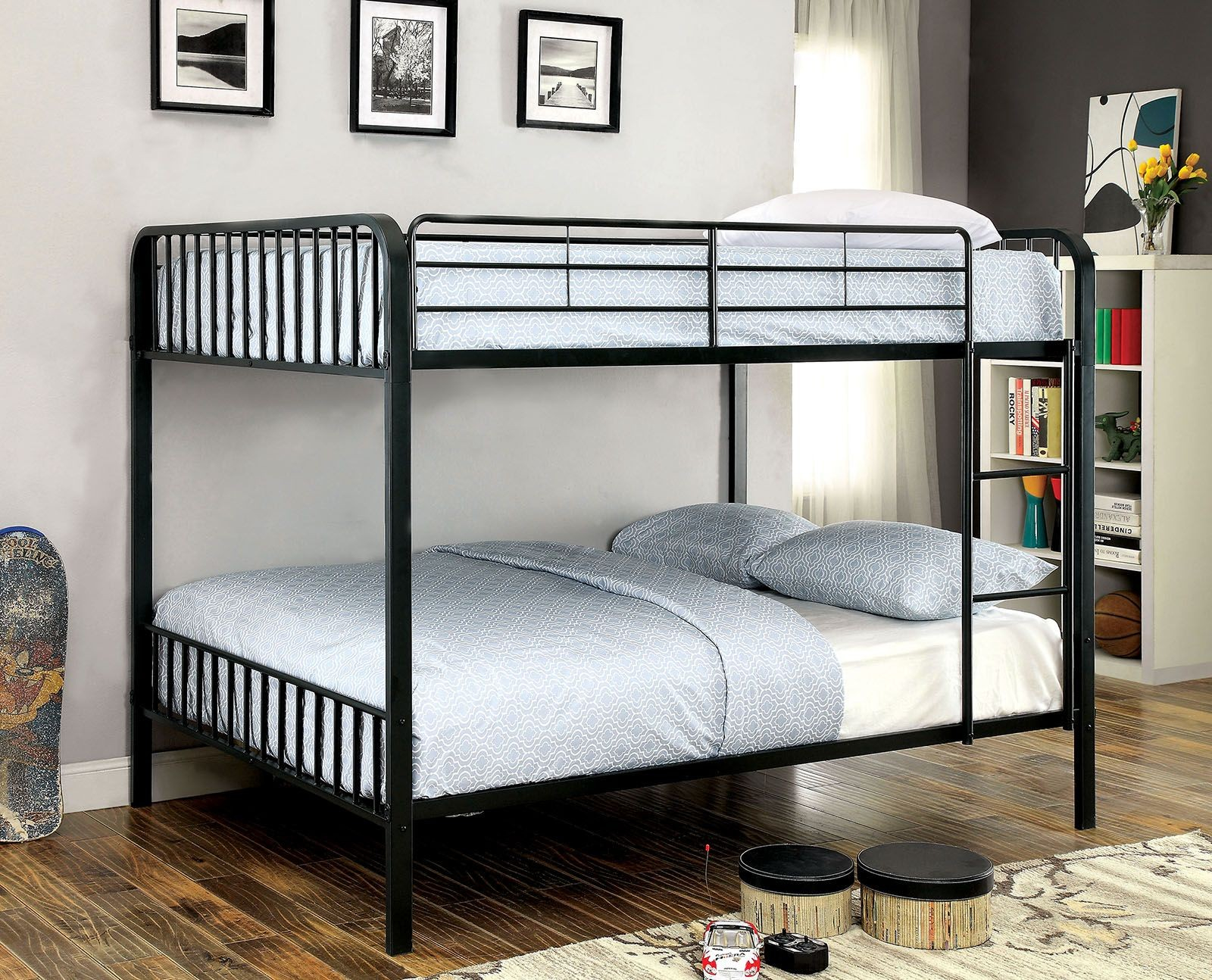 Clement Black Full Over Full Metal Bunk Bed From Furniture Of America ... in Creating the Perfect Sleeping Arrangement with Full Size Mattress Bunk Beds