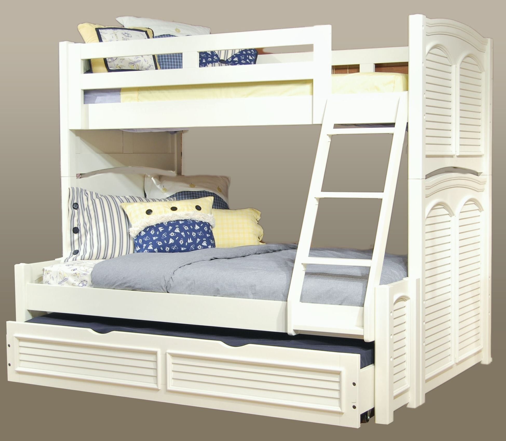 Cottage Traditions White Twin Over Full Bunk Bed By American ... with regard to Maximizing Small Spaces with Twin Over Full White Bunk Bed Designs