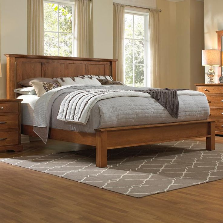 Daniel's Amish Elegance Solid Wood King Bed With Low Footboard - Item ... in Solid wood vs engineered wood king size beds what really matters