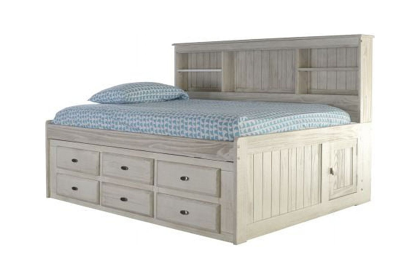 Discovery World Furniture - Full Size Bed Frame With Side Headboard ... inside How to seamlessly integrate storage and style with bookcase headboards in full size bedrooms