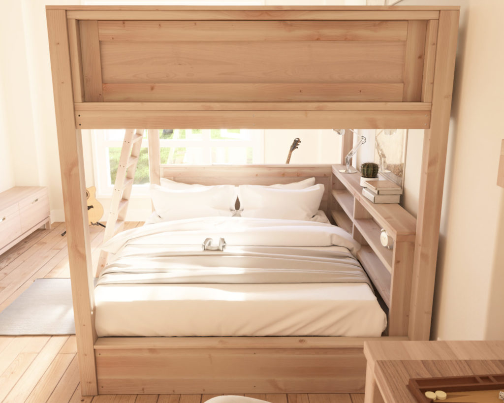 Diy Queen Over Queen Loft Bed Plan: Step By Step Pdf Guide For Easy ... intended for Queen Over Queen Loft Bed