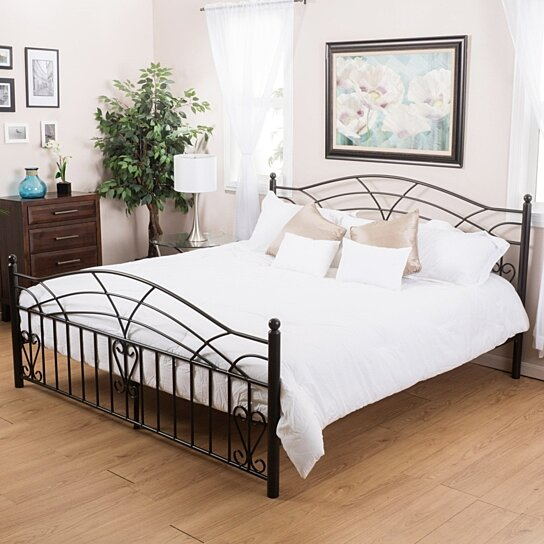 Edsel King Size Black Finish Iron Bed Frame | Iron Bed, Iron Bed Frame ... with regard to The evolution of king size bed iron frames in modern furniture design