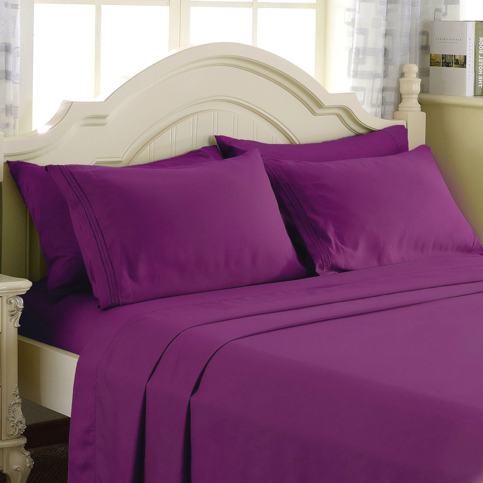 Empire Linen 1800 Series Deep Pocket 4Pc Bed Sheet Set Queen Size ... pertaining to Purple Stains On Bed Sheets