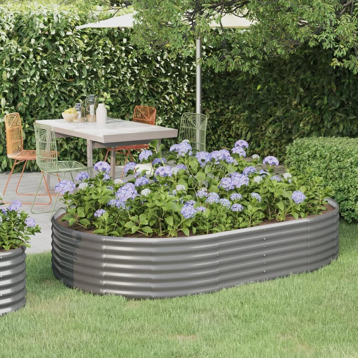 Festnight Metal Raised Garden Bed, Galvanised Steel Powder Raised Beds ... with Seasonal Care Tips for Maintaining Round Metal Raised Beds