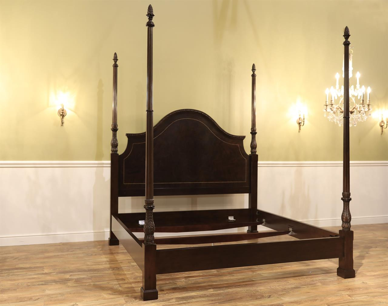 Four Poster King Bed, King Size Poster Bed, Dark Wood King Bed within Maximizing space with four poster king bed frames in smaller rooms