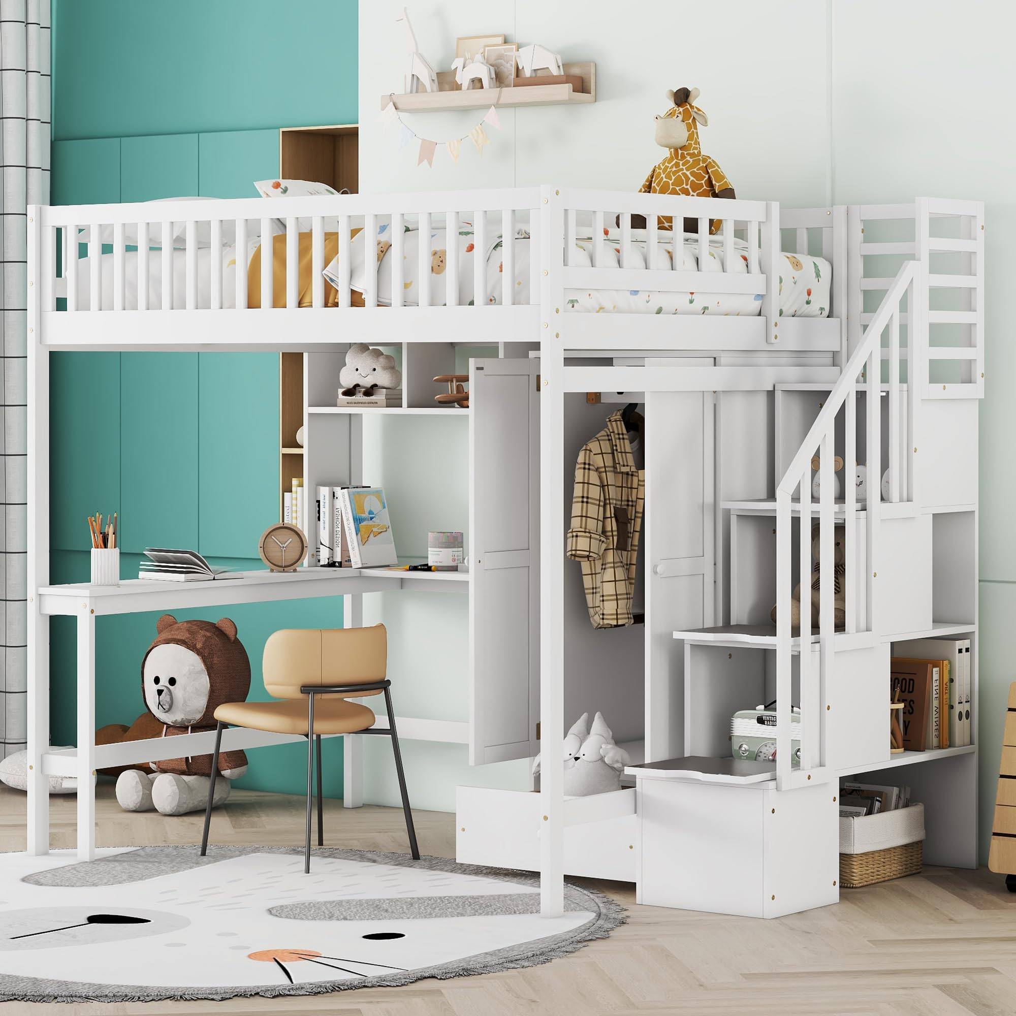 Full Size Loft Bed With Stairs Online inside Creating cozy sleeping areas with double loft beds and staircase designs
