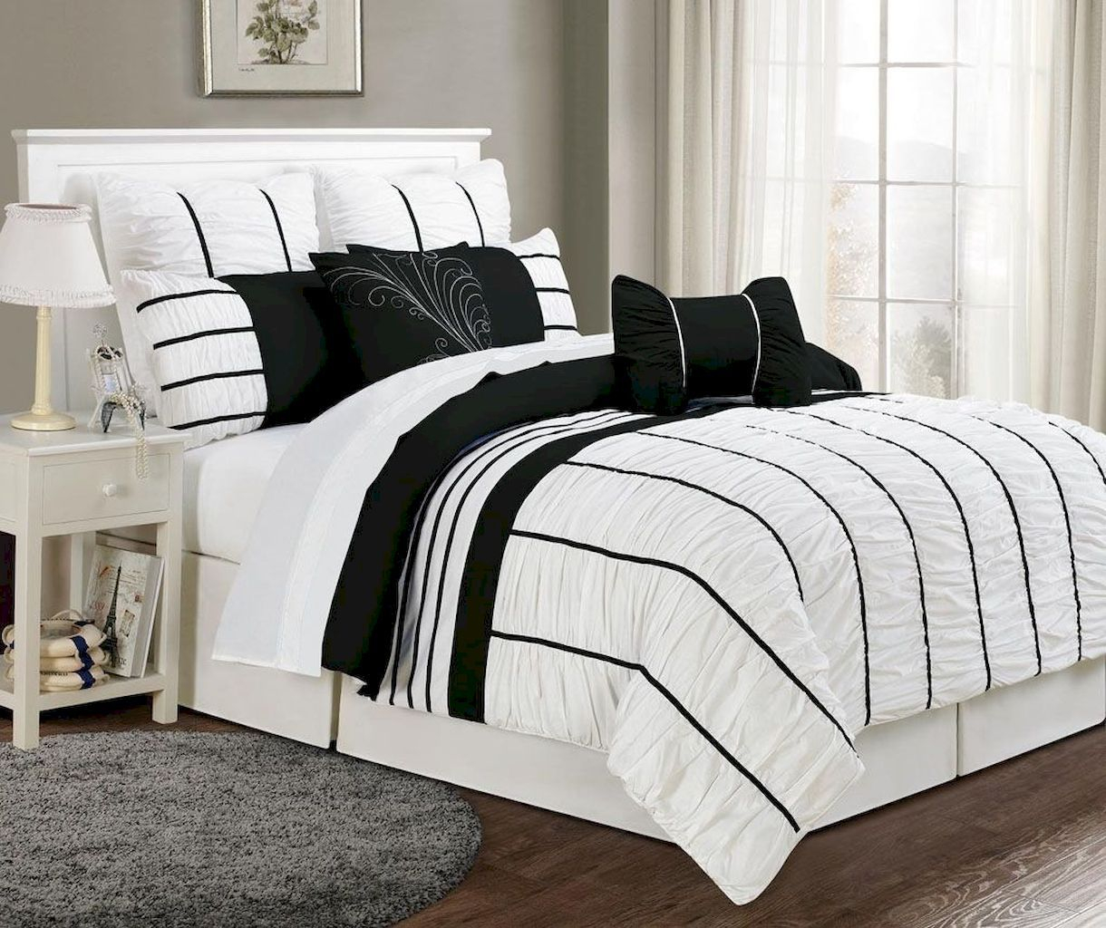 Gorgeous Black And White Bedding Sets For Your Dramatic Bedroom Https ... pertaining to Popular patterns and designs that make black and white twin bedspreads stand out
