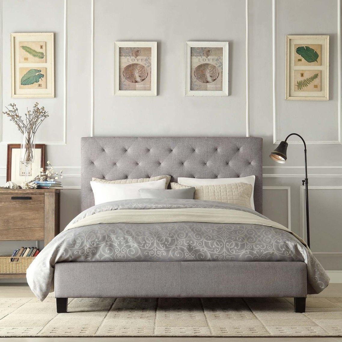 Grey Upholstered Double Bed Frame At Dale Armour Blog for Grey Full Size Bed Frame