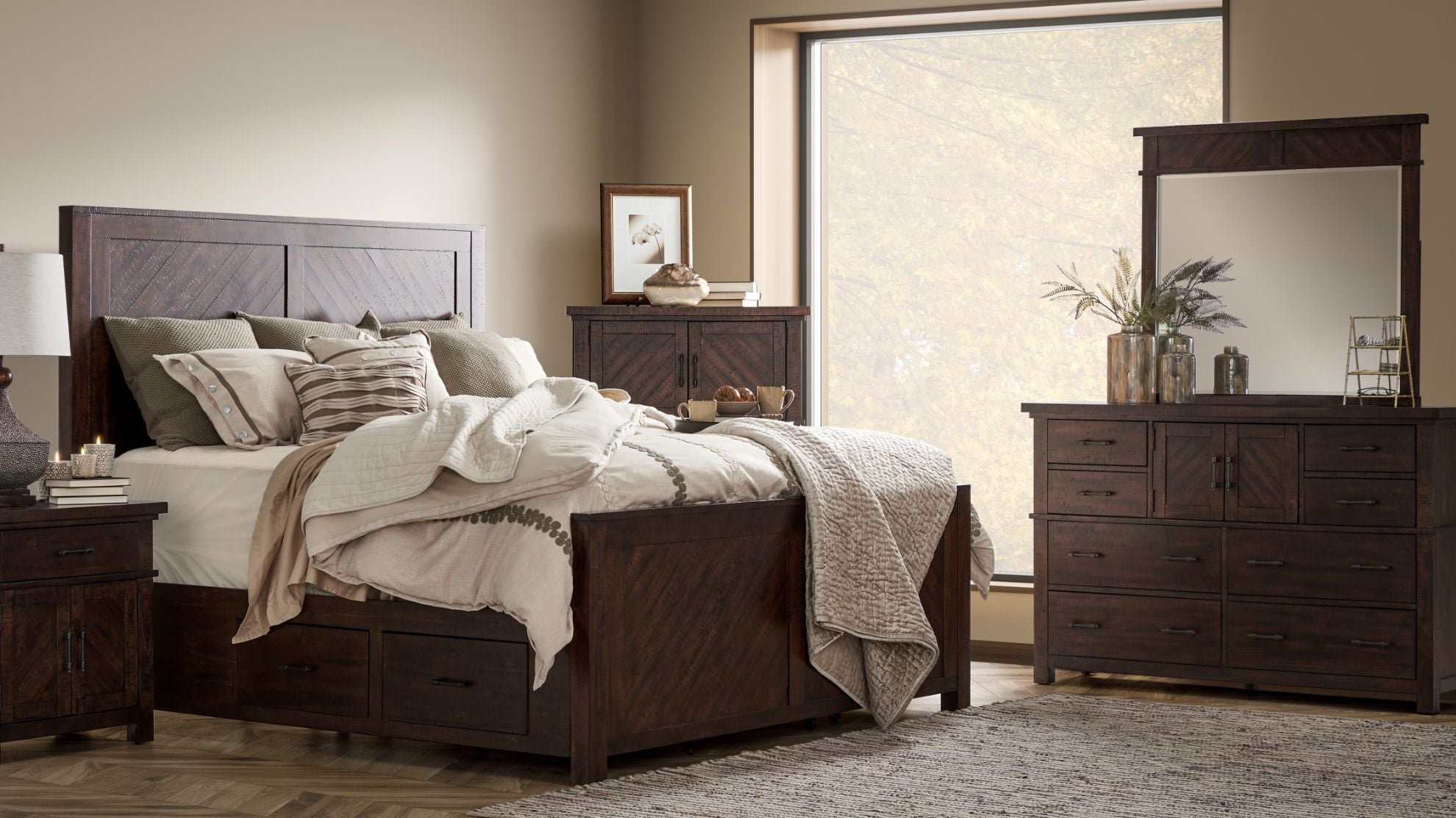 Jax Queen Storage Bedroom Set | The Furniture Mart within Maximizing small bedrooms with queen size sets that include storage