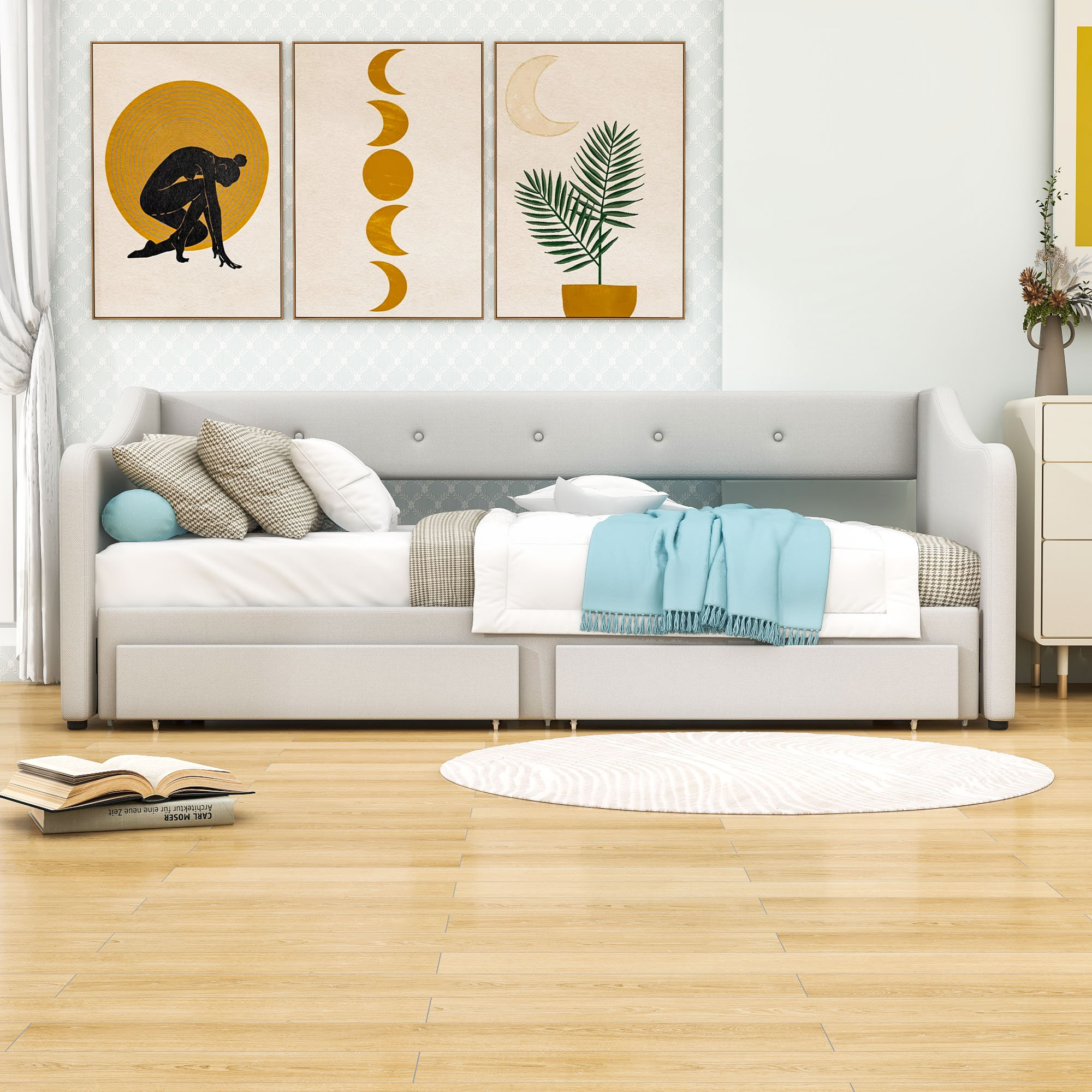 Lark Manorâ„¢ Convertible Twin Xl To King Size Upholstered Daybed With ... with Twin Xl To King Daybed