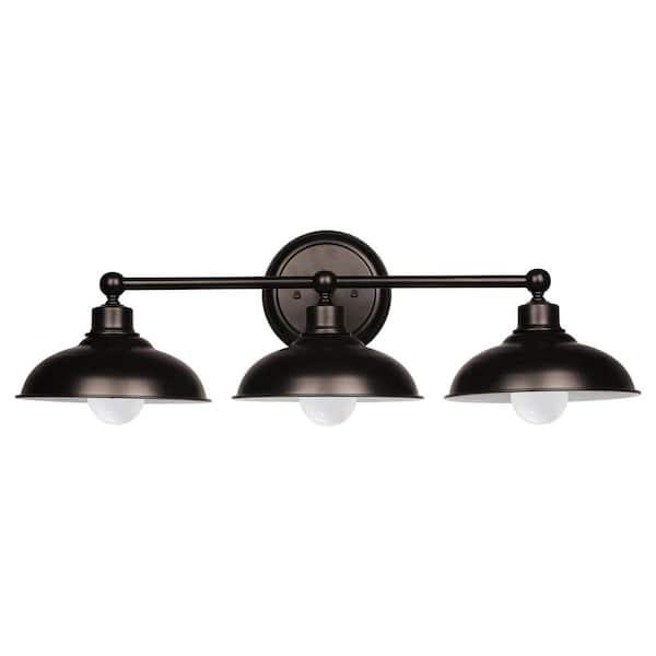 Lasaideal Kastle 27 In. 3-Light Oil Rubbed Bronze Bathroom Vanity Light ... with regard to Oil Rubbed Bronze Bathroom Light Fixtures