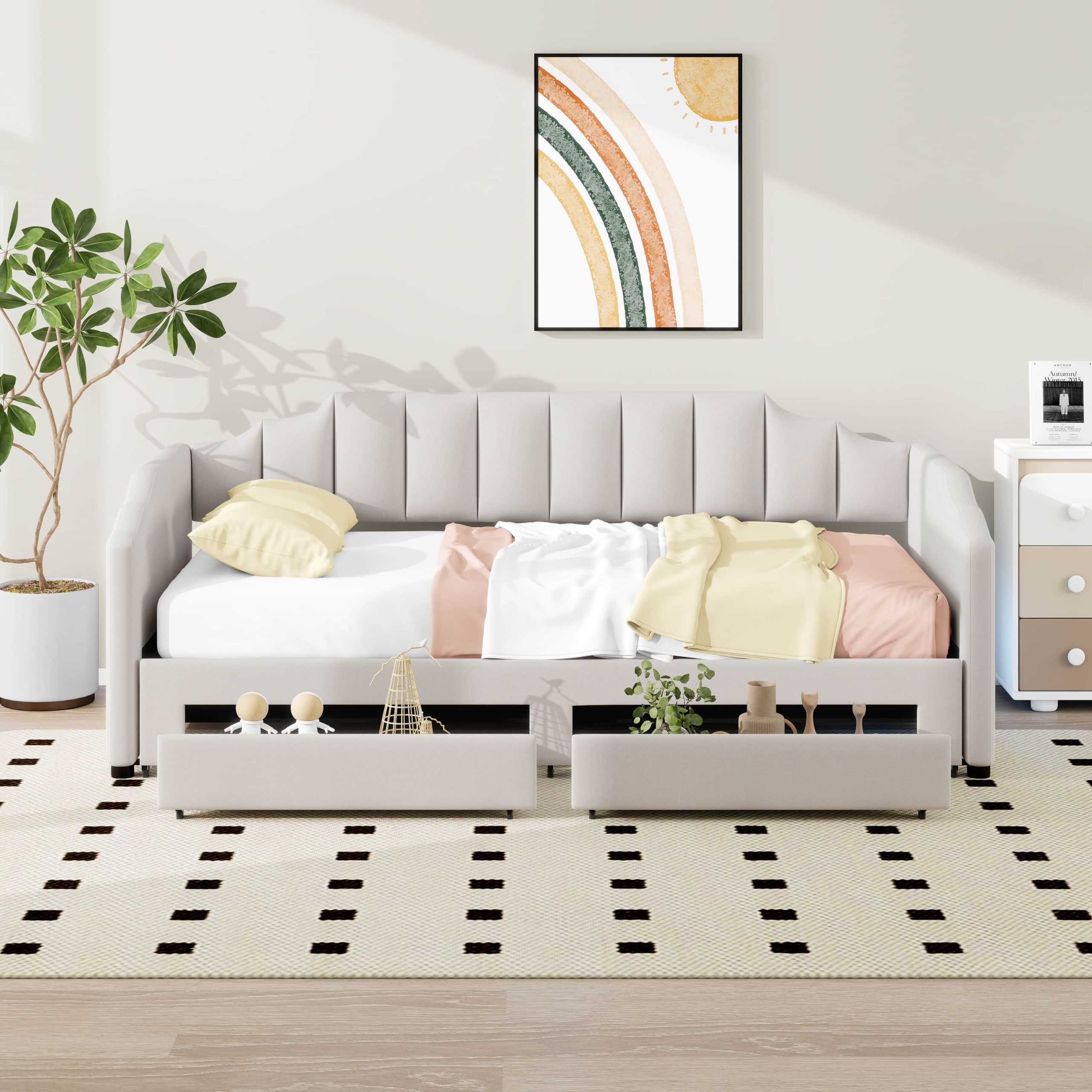 Latitude Run® Twin Xl Daybed With Storage Drawers & Trundle ... intended for Expert Tips for Selecting and Using Twin XL to King Daybed Configurations