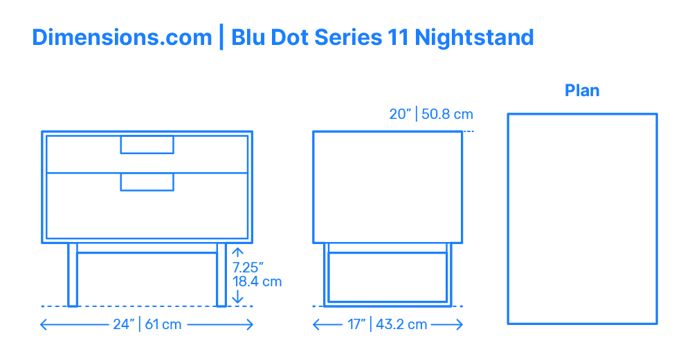 Line Bedside Table Dimensions & Drawings | Dimensions.com intended for Understanding Ideal Bedside Table Dimensions for Comfortable Sleeping Spaces