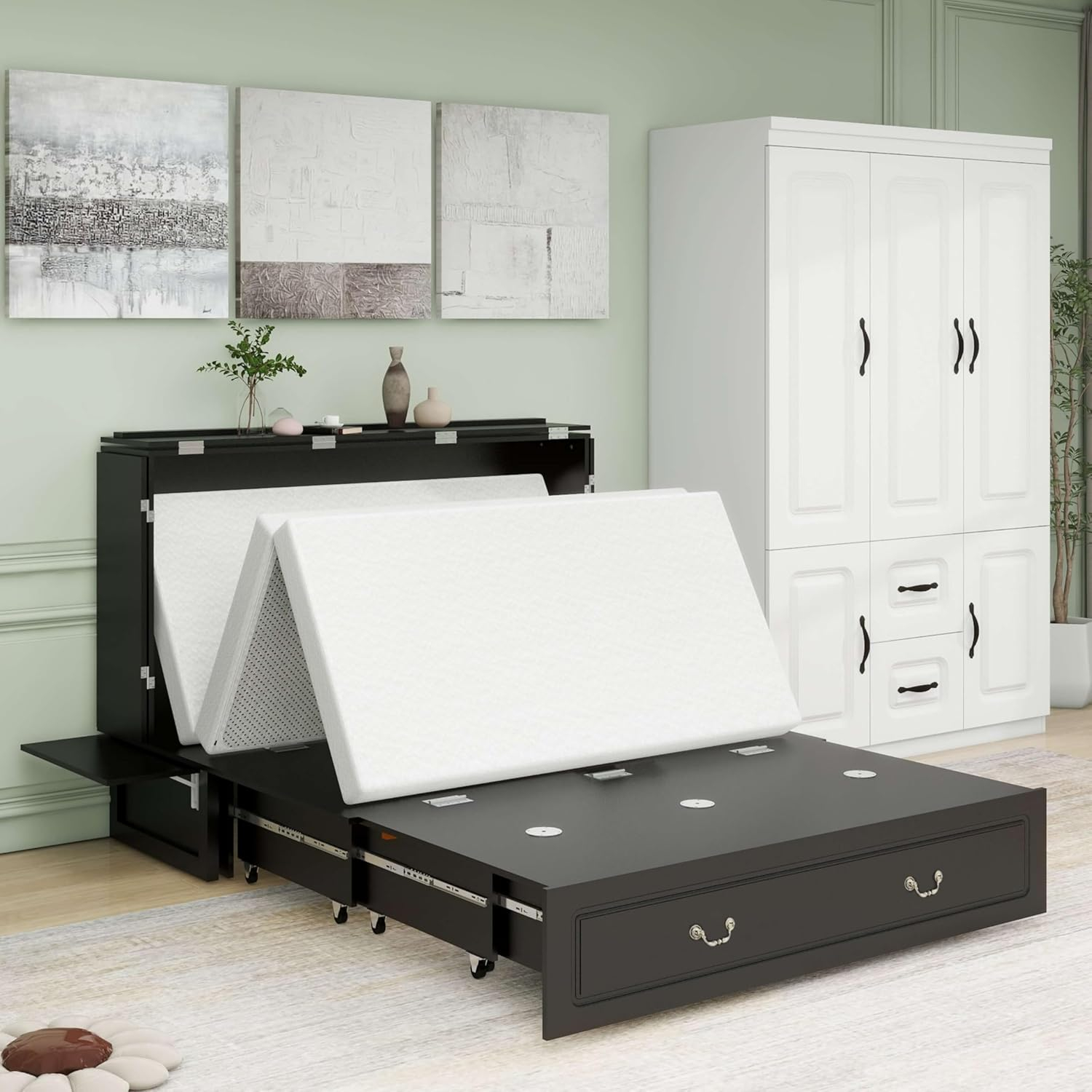 Livelylodge Queen Murphy Bed With Mattress Murphy Bed Cabinet India | Ubuy intended for Mattress For Murphy Bed Queen