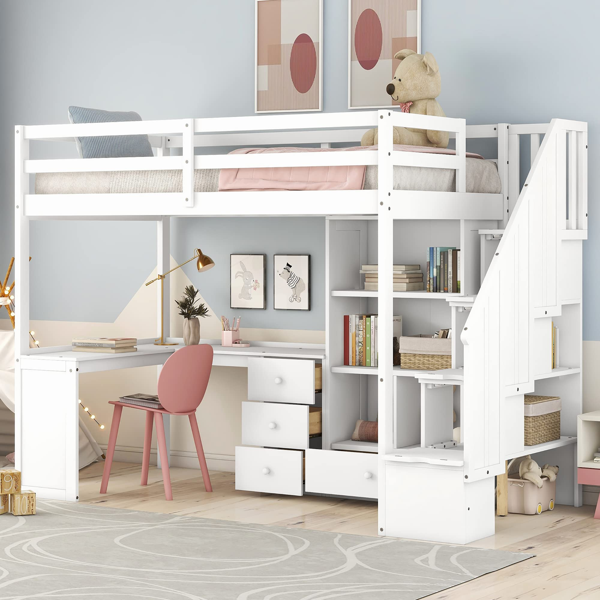 Loft Bed W Stairs Online with Double Loft Bed With Stairs