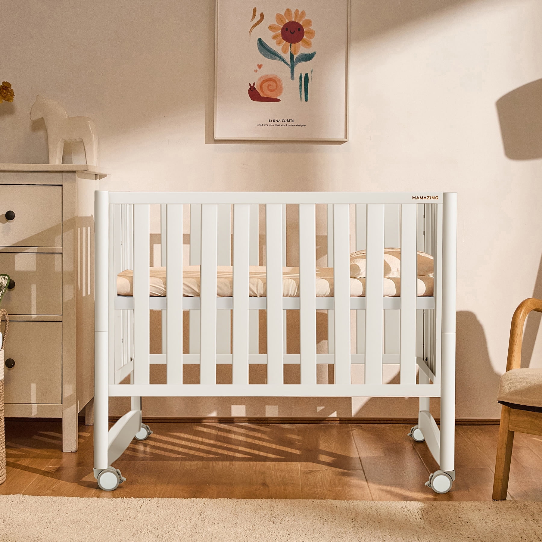 Mamazing 7-In-1 Convertible Baby Crib With Mattress, 4 Adjustable ... with Everything You Need to Know About Converting Crib to Twin Bed Frame