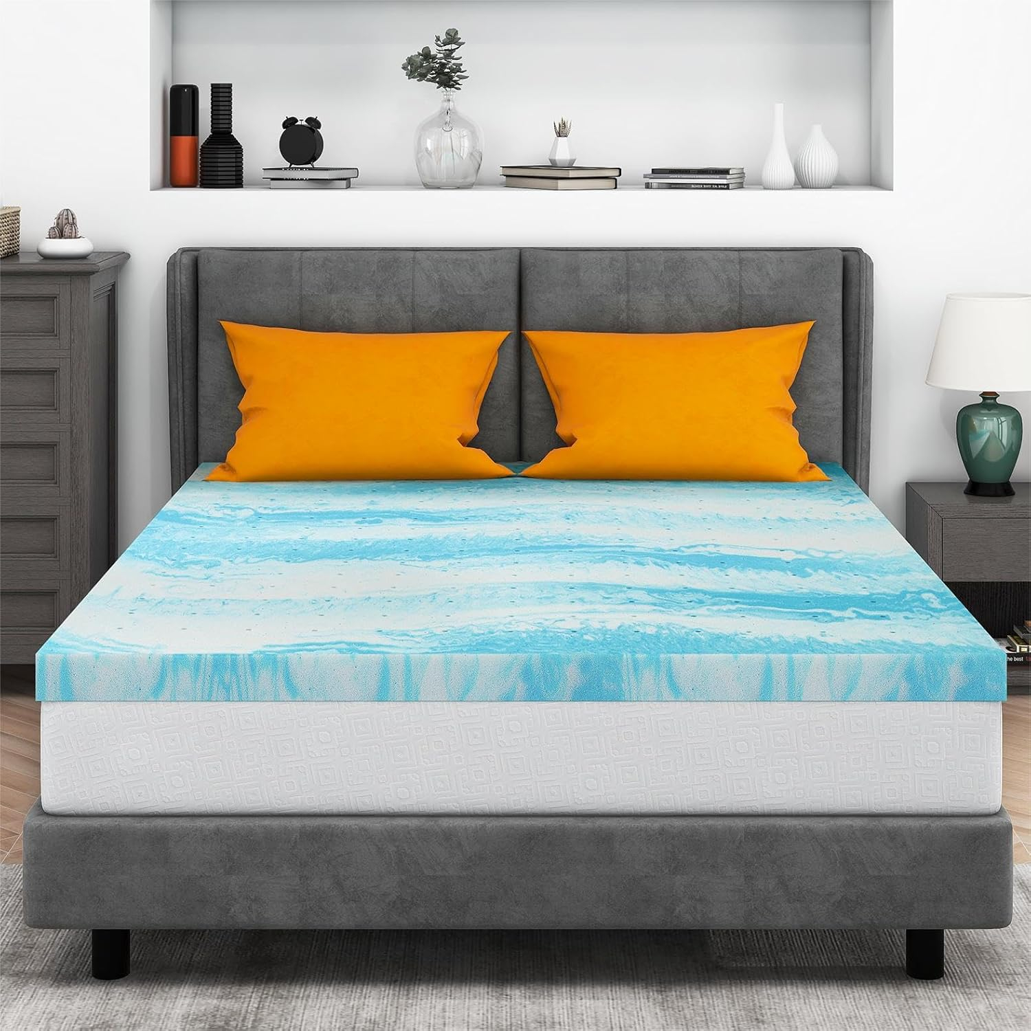 Mattress Topper Queen, 2 Inch Gel Memory Foam Bed Topper For Queen Size ... throughout Understanding the benefits of a 2 inch memory foam topper for queen size beds