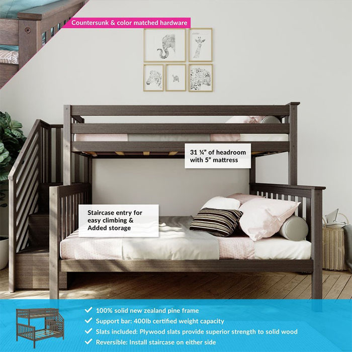 Max And Lily Twin Over Full Staircase Bunk Bed- Bunk Bed Buy for Max And Lily Twin Over Twin Bunk Bed