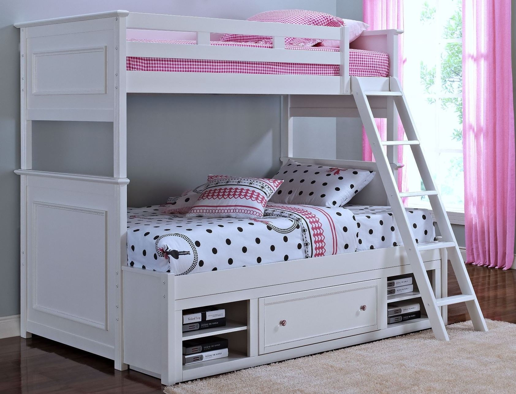 Megan Youth White Twin Over Full Storage Bunk Bed From New Classics ... regarding Twin Over Full White Bunk Bed